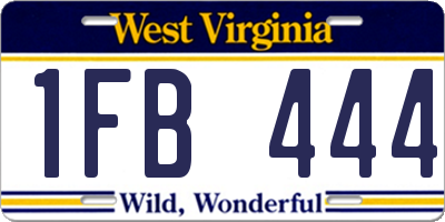 WV license plate 1FB444