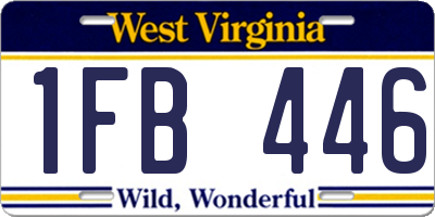 WV license plate 1FB446