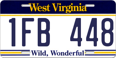 WV license plate 1FB448