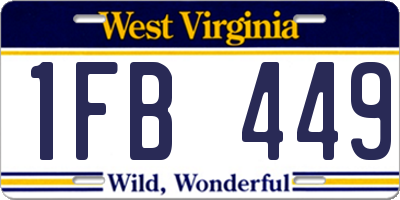 WV license plate 1FB449
