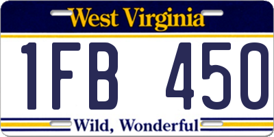 WV license plate 1FB450