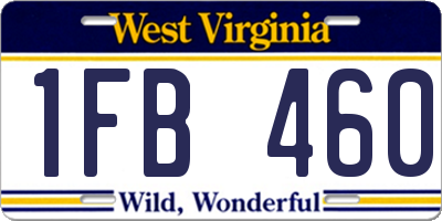 WV license plate 1FB460