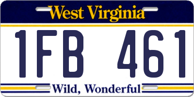 WV license plate 1FB461