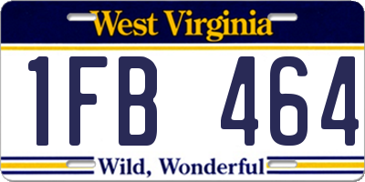 WV license plate 1FB464