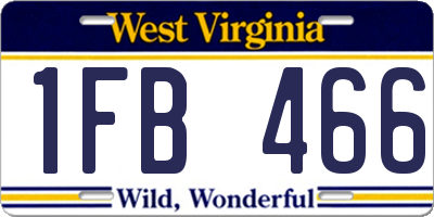WV license plate 1FB466