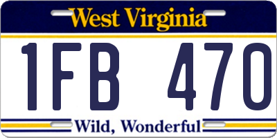 WV license plate 1FB470