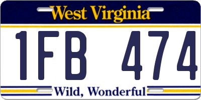WV license plate 1FB474