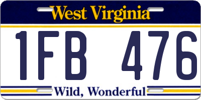 WV license plate 1FB476