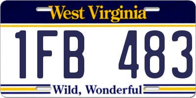 WV license plate 1FB483