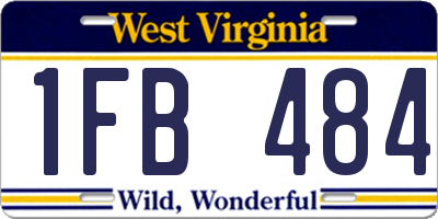 WV license plate 1FB484