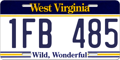 WV license plate 1FB485