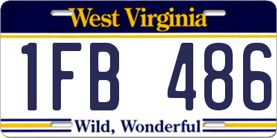 WV license plate 1FB486