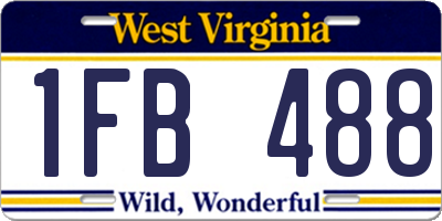 WV license plate 1FB488