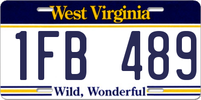 WV license plate 1FB489