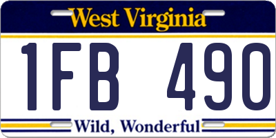 WV license plate 1FB490