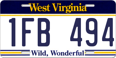 WV license plate 1FB494