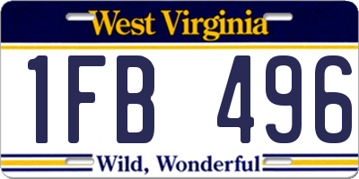 WV license plate 1FB496