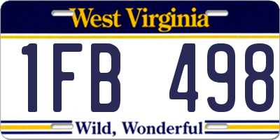 WV license plate 1FB498
