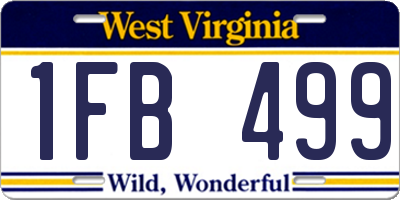 WV license plate 1FB499
