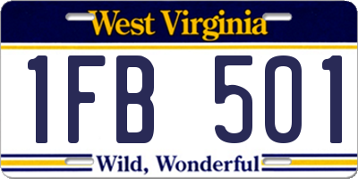 WV license plate 1FB501