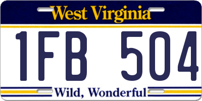 WV license plate 1FB504