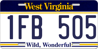 WV license plate 1FB505