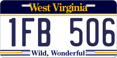 WV license plate 1FB506