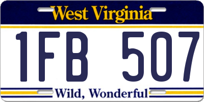 WV license plate 1FB507