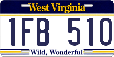 WV license plate 1FB510
