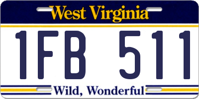 WV license plate 1FB511