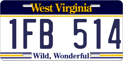 WV license plate 1FB514