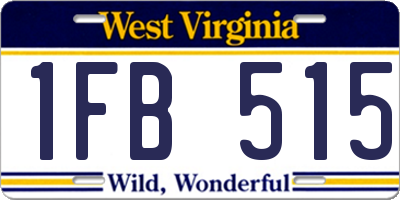 WV license plate 1FB515