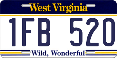 WV license plate 1FB520