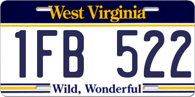 WV license plate 1FB522