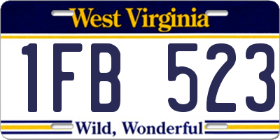 WV license plate 1FB523