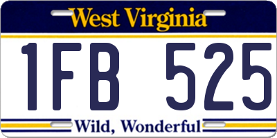 WV license plate 1FB525