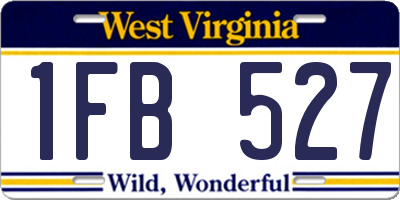 WV license plate 1FB527