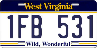 WV license plate 1FB531