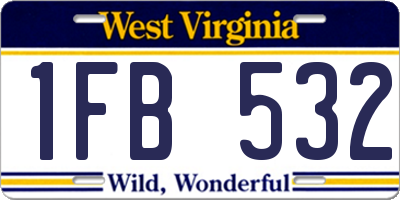 WV license plate 1FB532