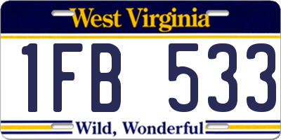 WV license plate 1FB533