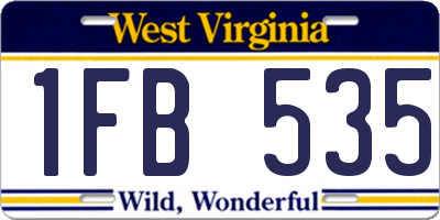 WV license plate 1FB535