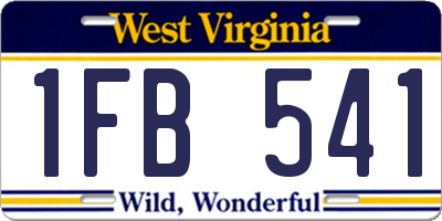 WV license plate 1FB541