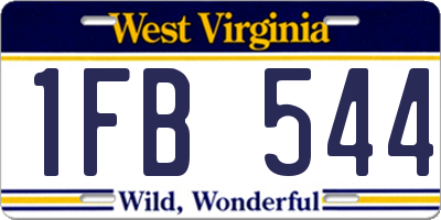 WV license plate 1FB544