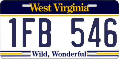 WV license plate 1FB546