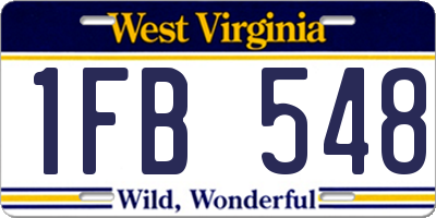 WV license plate 1FB548