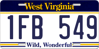 WV license plate 1FB549
