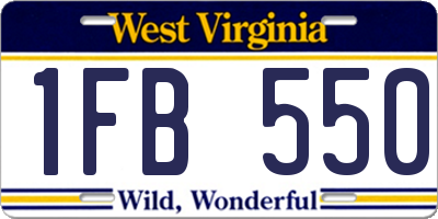 WV license plate 1FB550