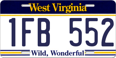 WV license plate 1FB552