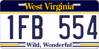 WV license plate 1FB554