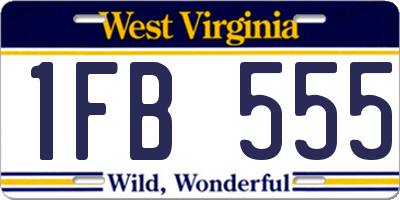 WV license plate 1FB555